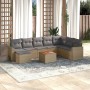 Gartensofa-Set mit beigen Kissen, 10-teilig, synthetisches Rattan von , Gartensets - Ref: Foro24-3256591, Preis: 622,94 €, Ra...