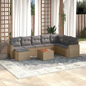 Gartensofa-Set mit beigen Kissen, 10-teilig, synthetisches Rattan von , Gartensets - Ref: Foro24-3256591, Preis: 622,27 €, Ra...