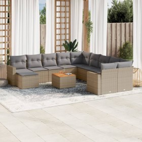 Gartensofa-Set mit beigem Kissenmix, 12-teilig aus PE-Rattan von , Gartensets - Ref: Foro24-3256752, Preis: 1,00 €, Rabatt: %