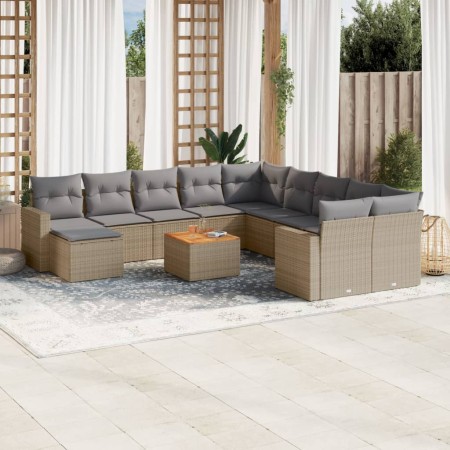 Garden sofa set with beige cushions mix 12 pieces PE rattan by , Garden sets - Ref: Foro24-3256752, Price: 1,00 €, Discount: %