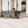 Gartensofa-Set mit beigem Kissenmix, 12-teilig aus PE-Rattan von , Gartensets - Ref: Foro24-3256752, Preis: 863,92 €, Rabatt: %