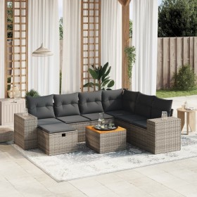 8-teiliges Gartensofa-Set und graue synthetische Rattankissen von , Gartensets - Ref: Foro24-3265190, Preis: 543,79 €, Rabatt: %