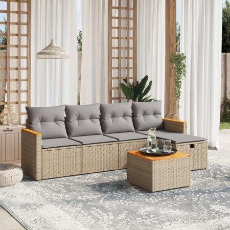 Garden sofa set with beige cushions mix 6 pieces PE rattan by , Garden sets - Ref: Foro24-3265294, Price: 366,00 €, Discount: %