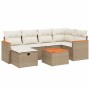 7-teiliges Gartensofa-Set und beigefarbene synthetische Rattankissen von , Gartensets - Ref: Foro24-3265307, Preis: 578,27 €,...