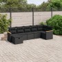 7-teiliges Garten-Essset und schwarze Kissen aus synthetischem Rattan von , Gartensets - Ref: Foro24-3265311, Preis: 447,62 €...