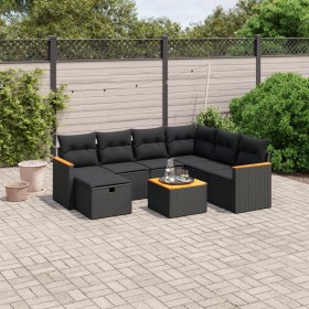 8-teiliges Gartensofa-Set und schwarze synthetische Rattankissen von , Gartensets - Ref: Foro24-3265332, Preis: 485,25 €, Rab...