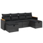 6-teiliges Gartensofa-Set und schwarze synthetische Rattankissen von , Gartensets - Ref: Foro24-3265339, Preis: 344,55 €, Rab...