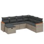 7-piece garden sofa set with gray PE rattan cushions by , Garden sets - Ref: Foro24-3265330, Price: 460,79 €, Discount: %