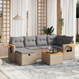 Garden sofa set with beige cushions mix 7 pieces PE rattan by , Garden sets - Ref: Foro24-3265525, Price: 486,03 €, Discount: %