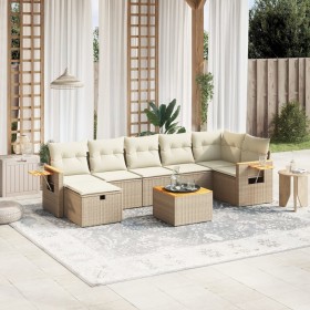 Gartensofa-Set mit beigen Kissen 8 Stück PE-Rattan von , Gartensets - Ref: Foro24-3265538, Preis: 704,99 €, Rabatt: %