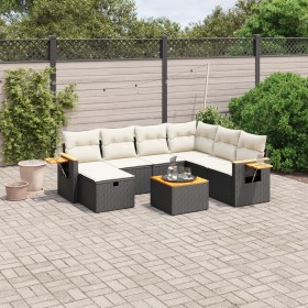 8-teiliges Gartensofa-Set und schwarze synthetische Rattankissen von , Gartensets - Ref: Foro24-3265550, Preis: 521,99 €, Rab...