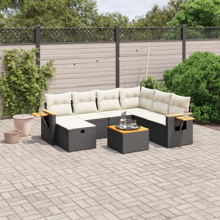 8-teiliges Gartensofa-Set und schwarze synthetische Rattankissen von , Gartensets - Ref: Foro24-3265550, Preis: 505,99 €, Rab...