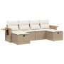 Gartensofa-Set mit Kissen, 6-teilig, beiges synthetisches Rattan von , Gartensets - Ref: Foro24-3265559, Preis: 534,69 €, Rab...