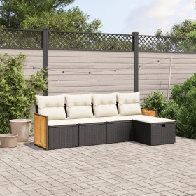 5-teiliges Gartenmöbel-Set und schwarze synthetische Rattankissen von , Gartensets - Ref: Foro24-3265718, Preis: 320,99 €, Ra...