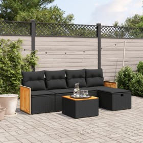 6-piece garden sofa set and black synthetic rattan cushions by , Garden sets - Ref: Foro24-3265724, Price: 352,04 €, Discount: %