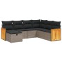 7-teiliges Gartensofa-Set mit grauen PE-Rattan-Kissen von , Gartensets - Ref: Foro24-3265764, Preis: 491,10 €, Rabatt: %