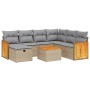 Gartensofa-Set mit beigem Kissenmix, 8-teilig aus PE-Rattan von , Gartensets - Ref: Foro24-3265770, Preis: 550,28 €, Rabatt: %