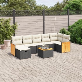 8-teiliges Gartensofa-Set und schwarze synthetische Rattankissen von , Gartensets - Ref: Foro24-3265753, Preis: 513,38 €, Rab...