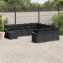 Gartensofa-Set 12-teilig mit schwarzen synthetischen Rattankissen von , Gartensets - Ref: Foro24-3258982, Preis: 790,40 €, Ra...