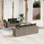 6-teiliges Gartenmöbel-Set und graue synthetische Rattankissen von , Modulare Sofas für den Außenbereich - Ref: Foro24-322229...