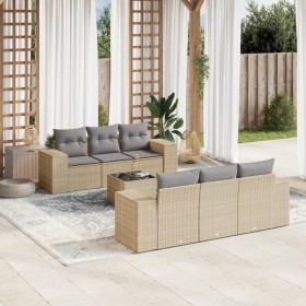 7-piece garden sofa set and beige synthetic rattan cushions by , Modular outdoor sofas - Ref: Foro24-3222308, Price: 539,16 €...