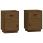 Mesitas de noche 2 uds madera de pino marrón miel 40x34x55 cm de vidaXL, Mesitas de noche - Ref: Foro24-818312, Precio: 79,19...