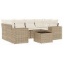 Set sofás de jardín 7 piezas y cojines ratán sintético beige de , Sofás modulares de exterior - Ref: Foro24-3222317, Precio: ...