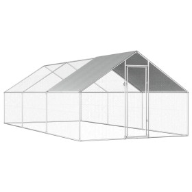 Galvanized steel outdoor chicken coop cage 2.75x6x1.92 m by vidaXL, Cages and habitats for small animals - Ref: Foro24-170790...