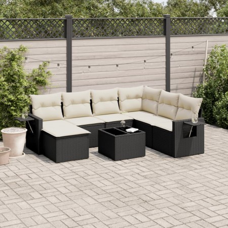 8-teiliges Gartensofa-Set und schwarze synthetische Rattankissen von , Gartensets - Ref: Foro24-3220505, Preis: 530,66 €, Rab...