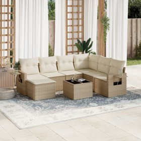 Gartensofa-Set mit beigen Kissen 8 Stück PE-Rattan von , Gartensets - Ref: Foro24-3220507, Preis: 586,99 €, Rabatt: %