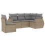 Gartensofa-Set mit Kissen, 5-teilig, beiges synthetisches Rattan von , Gartensets - Ref: Foro24-3221368, Preis: 383,44 €, Rab...