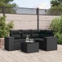 5-teiliges Gartenmöbel-Set und schwarze synthetische Rattankissen von , Modulare Sofas für den Außenbereich - Ref: Foro24-322...