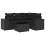 5-teiliges Gartenmöbel-Set und schwarze synthetische Rattankissen von , Modulare Sofas für den Außenbereich - Ref: Foro24-322...