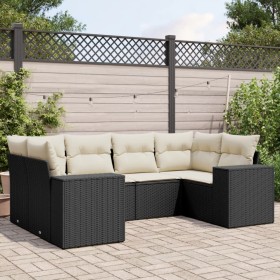 6-teiliges Gartensofa-Set und schwarze synthetische Rattankissen von , Gartensets - Ref: Foro24-3222975, Preis: 435,25 €, Rab...