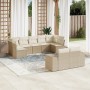 9-teiliges Gartensofa-Set mit beigen synthetischen Rattankissen von , Gartensets - Ref: Foro24-3223017, Preis: 715,06 €, Raba...