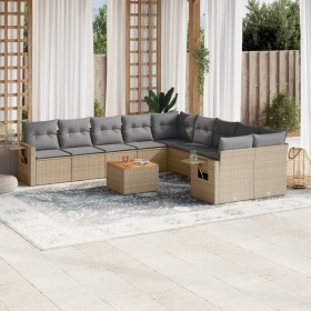 11-piece garden sofa set with beige synthetic rattan cushions by , Modular outdoor sofas - Ref: Foro24-3224757, Price: 754,58...