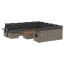 Set sofás de jardín con cojines 13 piezas ratán sintético gris de , Sofás modulares de exterior - Ref: Foro24-3224870, Precio...