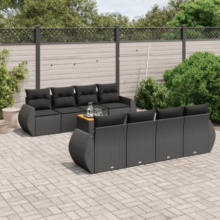 8-piece garden sofa set and black synthetic rattan cushions by , Garden sets - Ref: Foro24-3224921, Price: 604,62 €, Discount: %