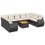 Gartensofa-Set 10-teilig mit schwarzen synthetischen Rattankissen von , Gartensets - Ref: Foro24-3225146, Preis: 628,29 €, Ra...