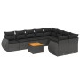 Garden sofa set 10 pieces with black synthetic rattan cushions by , Garden sets - Ref: Foro24-3225159, Price: 615,95 €, Disco...