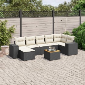 8-teiliges Gartensofa-Set und schwarze synthetische Rattankissen von , Gartensets - Ref: Foro24-3225552, Preis: 517,75 €, Rab...