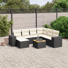 8-piece garden sofa set and black synthetic rattan cushions by , Garden sets - Ref: Foro24-3225559, Price: 517,75 €, Discount: %