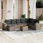 Set de muebles de jardín 9 pzas y cojines ratán sintético gris de , Conjuntos de jardín - Ref: Foro24-3225584, Precio: 585,22...