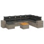 9-teiliges Gartenmöbel-Set und graue synthetische Rattankissen von , Gartensets - Ref: Foro24-3225584, Preis: 585,22 €, Rabat...