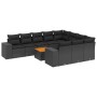 11-teiliges Gartensofa-Set und schwarze synthetische Rattankissen von , Gartensets - Ref: Foro24-3225621, Preis: 727,23 €, Ra...