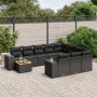 11-piece garden sofa set and black synthetic rattan cushions by , Garden sets - Ref: Foro24-3225628, Price: 739,23 €, Discoun...