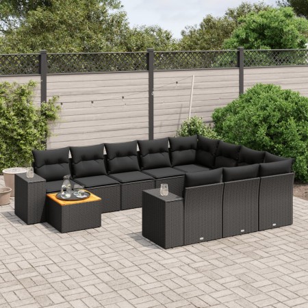 11-teiliges Gartensofa-Set und schwarze synthetische Rattankissen von , Gartensets - Ref: Foro24-3225628, Preis: 727,23 €, Ra...