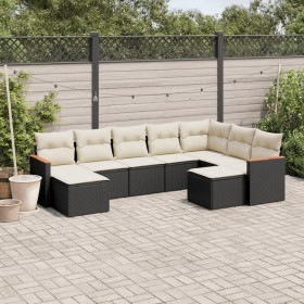 8-teiliges Gartensofa-Set und schwarze synthetische Rattankissen von , Gartensets - Ref: Foro24-3226539, Preis: 519,95 €, Rab...