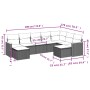 8-teiliges Gartensofa-Set und schwarze synthetische Rattankissen von , Gartensets - Ref: Foro24-3226539, Preis: 526,16 €, Rab...