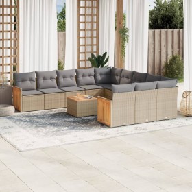 Garden sofa set with beige cushions mix 13 pieces PE rattan by , Garden sets - Ref: Foro24-3226591, Price: 870,99 €, Discount: %